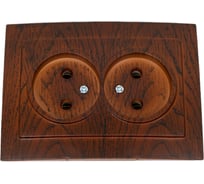 Розетка NILSON 2СП орех Touran wood 24271024