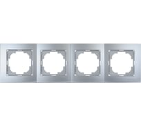 Рамка NILSON четырехместная серебро Touran metallic 24130094