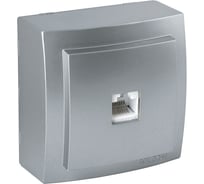 Розетка NILSON 1ОП телефонная САТ3 серебро Themis metallic 26131062