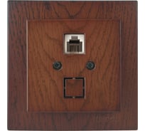 Розетка NILSON 1СП телефонная RJ11 орех Touran wood 24271040