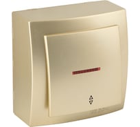 Выключатель NILSON 1ОП проходной с подсветкой золото Themis metallic 26151008