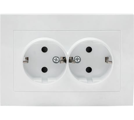 Розетка 2-местная EKF Валенсия с/з 16А белая с крышкой, защ. штор. и прокладкой IP44 PROxima EWR16-128-10-44