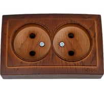 Розетка NILSON 2ОП орех Themis wood 26271024