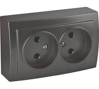 Розетка NILSON 2ОП антрацит Themis metallic 26161024