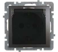 Механизм розетки NILSON 1СП з/к антрацит с крышкой Touran/Alegra metallic 24160418