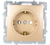 Механизм розетки NILSON 1СП з/к золото с шторкой Touran/Alegra metallic 24150419