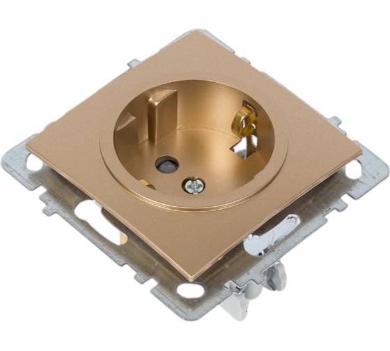 Механизм розетки NILSON 1СП з/к золото с шторкой Touran/Alegra metallic 24150419