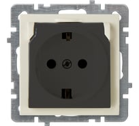 Розетка Nilson 1-местн. СУ с заз. конт. с крышкой, TOURAN-ALEGRA-THOR, кремовый 24120418