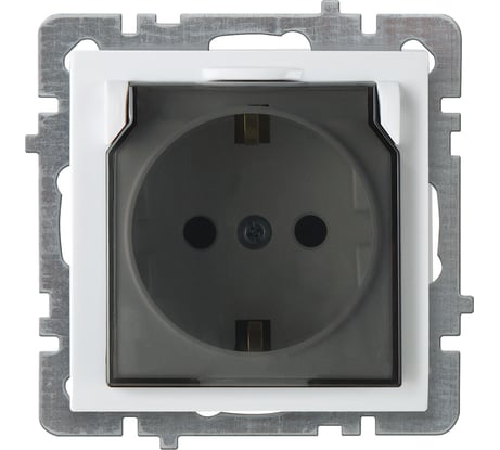 Розетка Nilson 1-местн. СУ с заз. конт. с крышкой, TOURAN-ALEGRA-THOR, белый 24110418