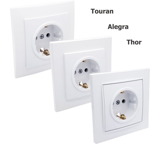 Розетка Nilson 1-местн. СУ с заз.конт. , TOURAN-ALEGRA-THOR, белый 24110417