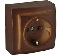 Розетка NILSON 1ОП з/к орех Themis wood 26271017