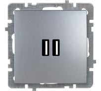 Механизм розетки NILSON USB 1СП серебро Touran/Alegra metallic 24130481