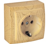 Розетка NILSON 1ОП з/к клен Themis wood 26281017