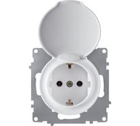 Розетка OneKeyElectro с заземлением, с крышкой, винтовые контакты, цвет белый 1E10501300 2172768