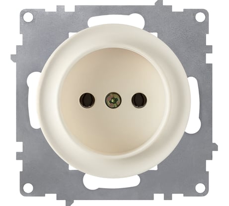 Розетка без заземления OneKeyElectro винтовые контакты, цвет бежевый 1E10301301 2172789