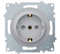 Розетка OneKeyElectro с заземлением, защитные шторки, цвет серый 1E10101302 2172833