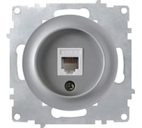 Телефонная розетка OneKeyElectro 1xRJ11, цвет серый 1E20601302 2172838