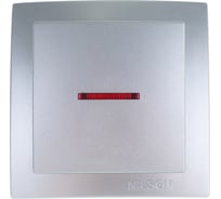 Выключатель NILSON 1ОП с подсветкой серебро Themis metallic 26131002
