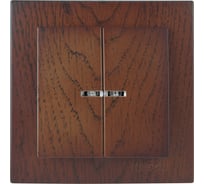 Выключатель NILSON 2СП с подсветкой орех Touran wood 24271004