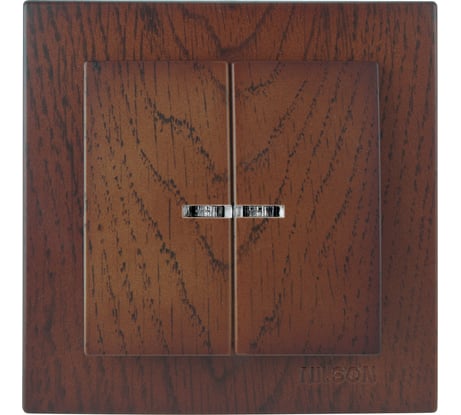 Выключатель NILSON 2СП с подсветкой орех Touran wood 24271004