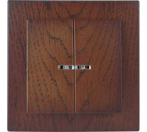 Выключатель NILSON 2СП с подсветкой орех Touran wood 24271004