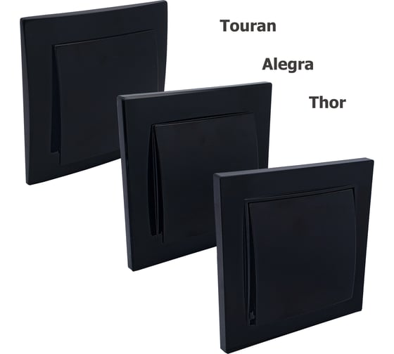 Механизм выключателя NILSON 1СП черный Touran/Alegra Thor 24220401