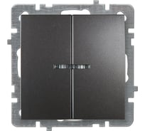 Механизм выключателя NILSON 2СП с подсветкой антрацит Touran/Alegra metallic 24160404