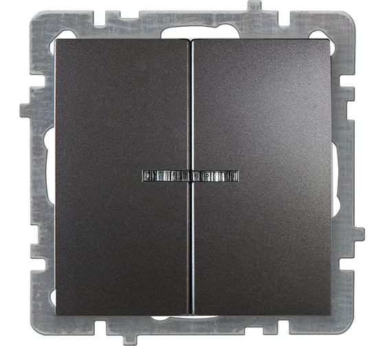 Механизм выключателя NILSON 2СП с подсветкой антрацит Touran/Alegra metallic 24160404