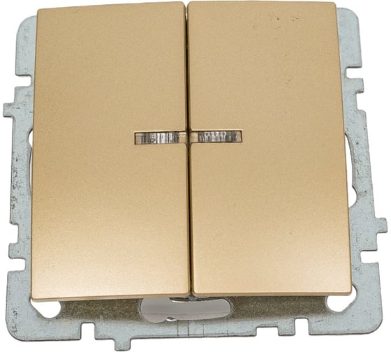 Механизм выключателя NILSON 2СП с подсветкой золото Touran/Alegra metallic 24150404 1