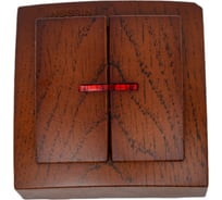 Выключатель NILSON 2ОП с подсветкой орех Themis wood 26271004