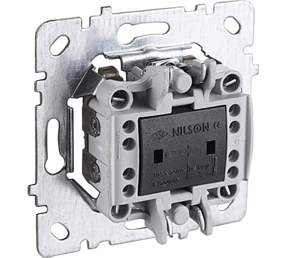Механизм выключателя NILSON 1СП крестообразный серебро Touran/Alegra metallic 24130410