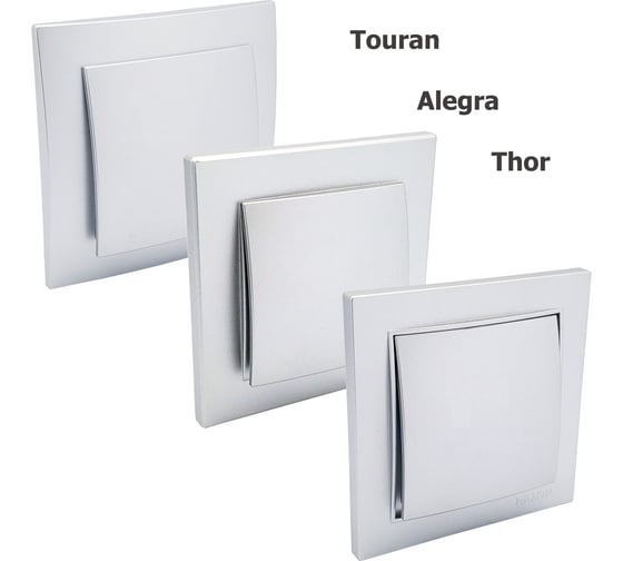 Механизм выключателя NILSON 1СП серебро Touran/Alegra metallic 24130401