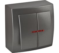 Выключатель NILSON 2ОП с подсветкой антрацит Themis metallic 26161004
