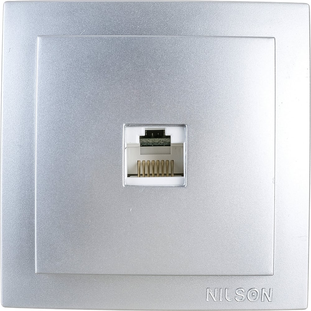 Розетка NILSON 1ОП комп серебро Themis metallic 26131044 - выгодная ...