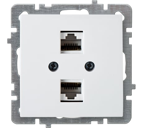 Компьютерная розетка Nilson 2-местн. СУ RJ45 CAT6 , TOURAN-ALEGRA-THOR, белый 24110446