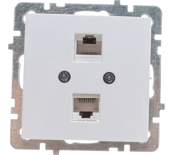 Компьютерная розетка Nilson 2-местн. СУ RJ45 CAT6 , TOURAN-ALEGRA-THOR, белый 24110446