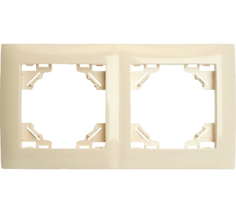 Рамка STEKKER 2-местная, горизонтальная, серия Эрна Элегант, PFR00-9012-02, слоновая кость, 49667