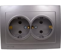 Розетка NILSON 2СП з/к антрацит Touran metallic 24161025