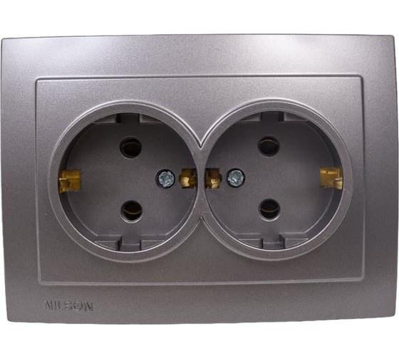 Розетка NILSON 2СП з/к антрацит Touran metallic 24161025