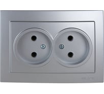 Розетка NILSON 2СП серебро Touran metallic 24131024