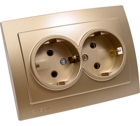 Розетка NILSON 2СП з/к золото Touran metallic 24151025