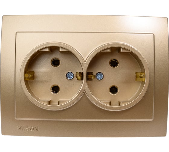 Розетка NILSON 2СП з/к золото Touran metallic 24151025