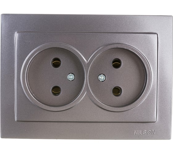 Розетка NILSON 2СП антрацит Touran metallic 24161024