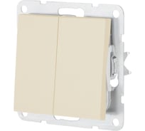 Выключатель LK Studio 2-клавишный (сх.5) 16 A. 250 B (беж. матовый) LK80 841102-1