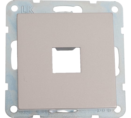 Накладка с суппортом LK Studio розетки компьютерной и телефонной на 1 вход (шампань) БЕЗ разъема LK80 846106-0 1