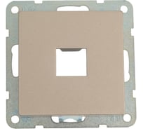 Накладка с суппортом LK Studio розетки компьютерной и телефонной на 2 входа (шампань) БЕЗ разъема LK80 846206-0
