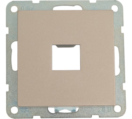 Накладка с суппортом LK Studio розетки компьютерной и телефонной на 2 входа (шампань) БЕЗ разъема LK80 846206-0 1