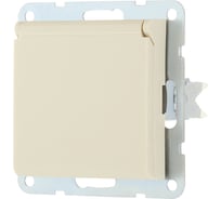 Розетка LK Studio с з/к, шторками и крышкой (беж. матовый) LK 80 843402-1