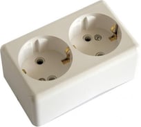 Двухместная розетка APEYRON открытой установки, с защитной крышкой РА 16-011