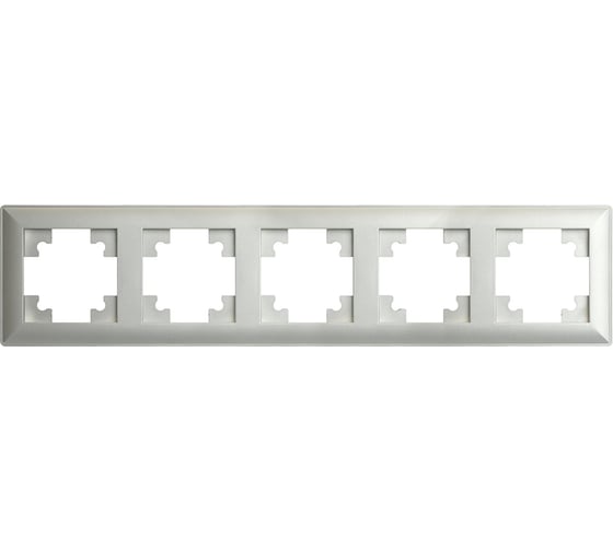Рамка STEKKER PFR00-7005-03 4-местная, серия Катрин, серебро, 39801 1
